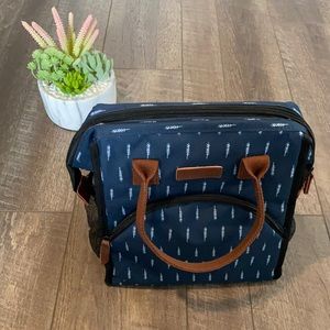 Lokass Lunch bag Navy with White Feathers M6